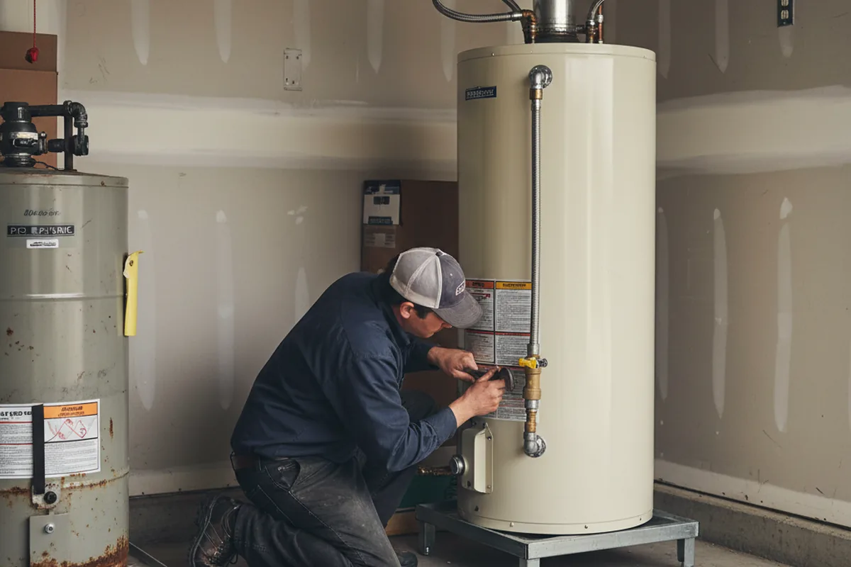 Water heater and shutoff valve replacement in Goshen